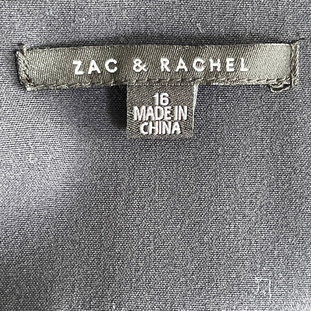 Zac & Rachel NWOT Collared Buttoned Down Dress Size 16 Navy - Picture 4 of 6